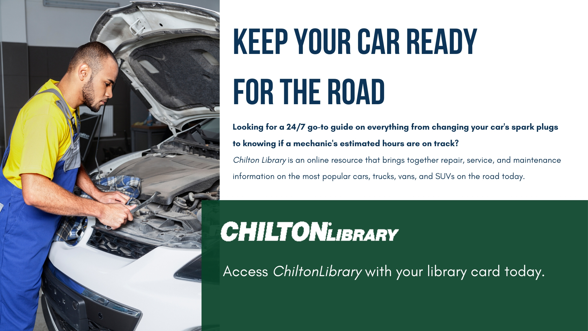 An image promoting Chilton Library for digital signage