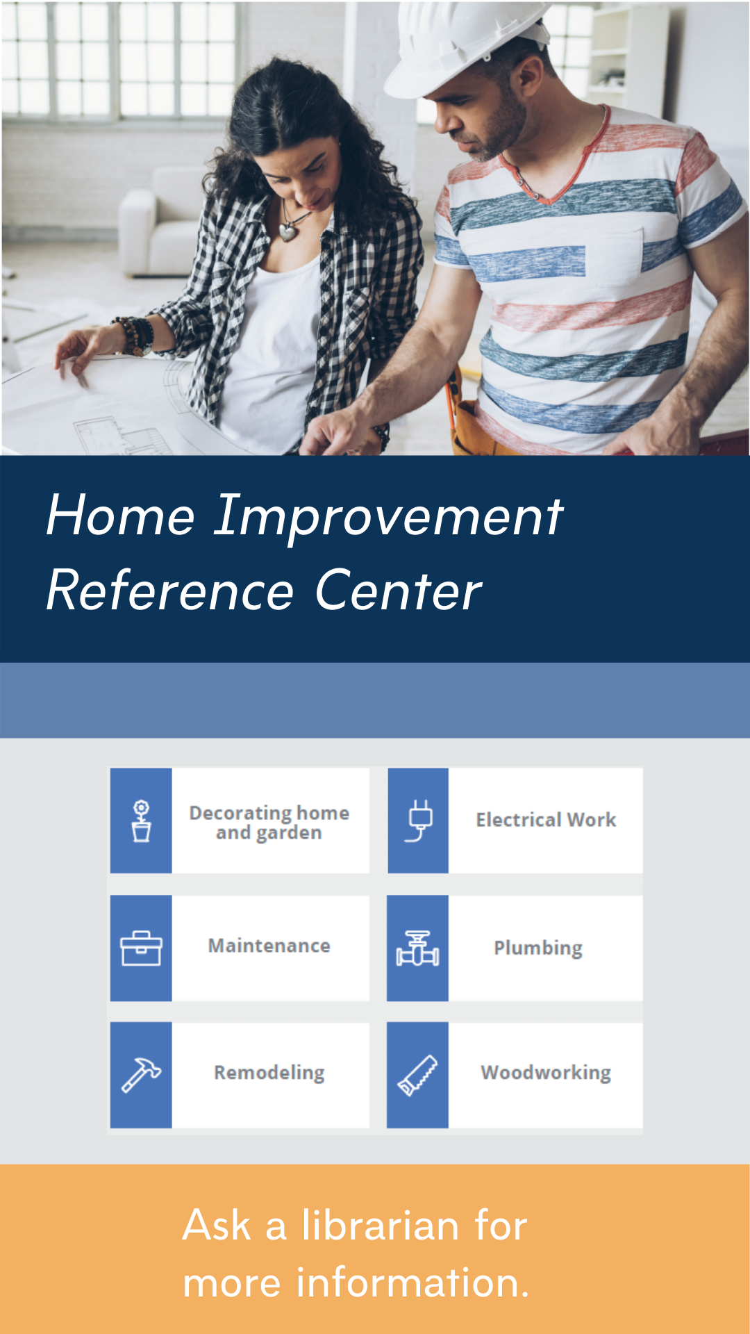 A graphic advertising the Home Improvement Reference Center for Instagram Stories
