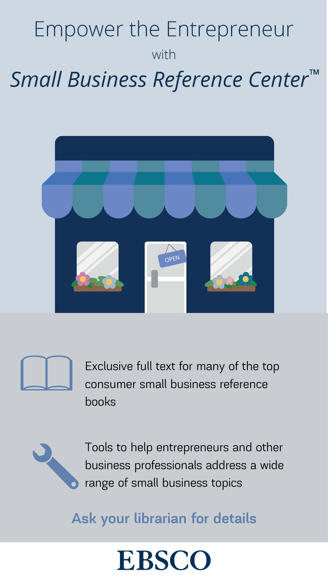 A graphic advertising the Small Business Reference Center for Instagram Stories