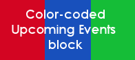 Color-Coded Upcoming Events Block